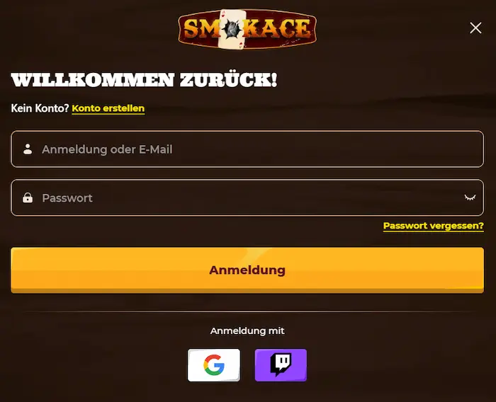 Smokace Casino login